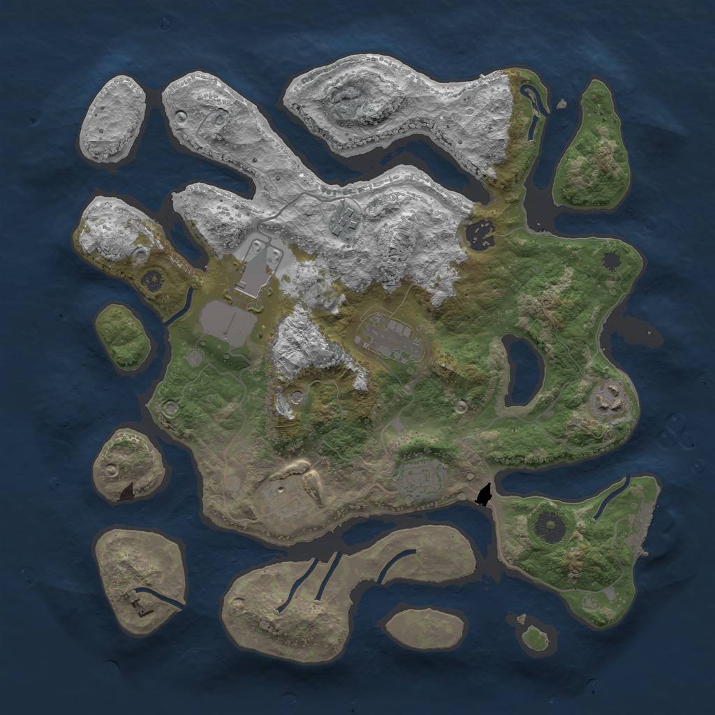 Rust Map: Procedural Map, Size: 3500, Seed: 194742589, 11 Monuments