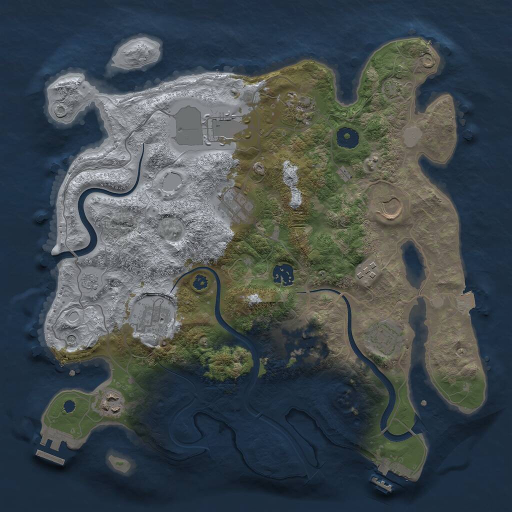 Rust Map: Procedural Map, Size: 3500, Seed: 1460150890, 16 Monuments