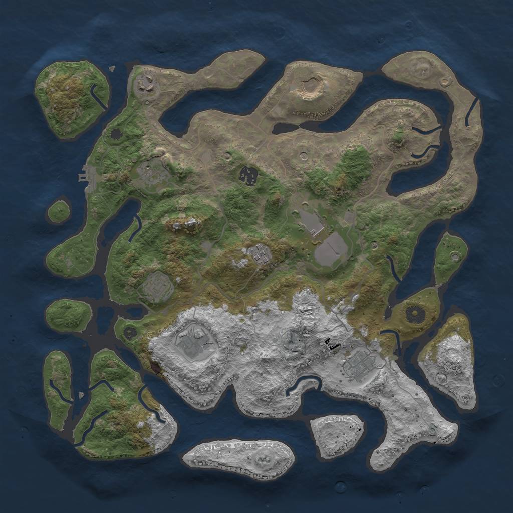 Rust Map: Procedural Map, Size: 4000, Seed: 1815113959, 13 Monuments