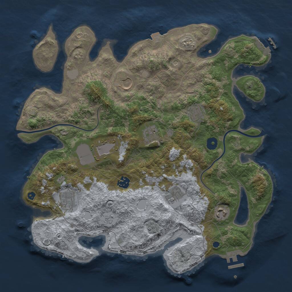 Rust Map: Procedural Map, Size: 3700, Seed: 92438670, 15 Monuments