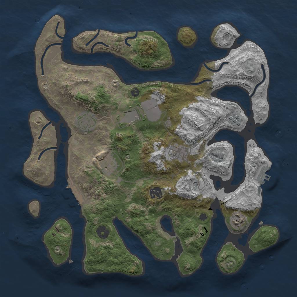 Rust Map: Procedural Map, Size: 3500, Seed: 1748781386, 12 Monuments