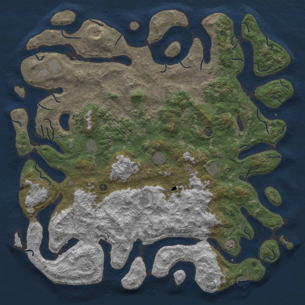 Rust Map: Procedural Map, Size: 6000, Seed: 4931645, 15 Monuments