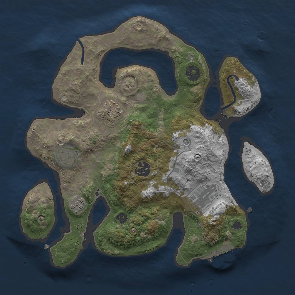 Rust Map: Procedural Map, Size: 2900, Seed: 908986876, 9 Monuments