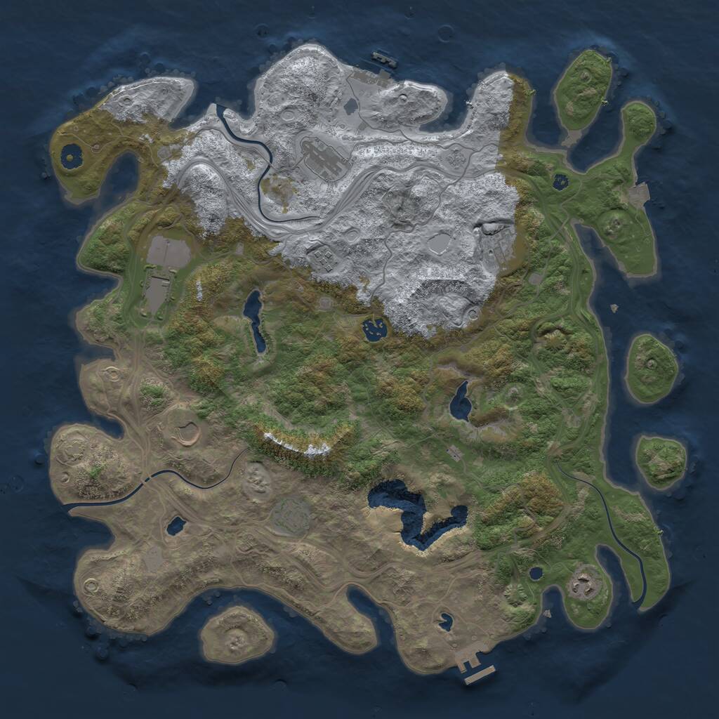 Rust Map: Procedural Map, Size: 4500, Seed: 845530181, 14 Monuments