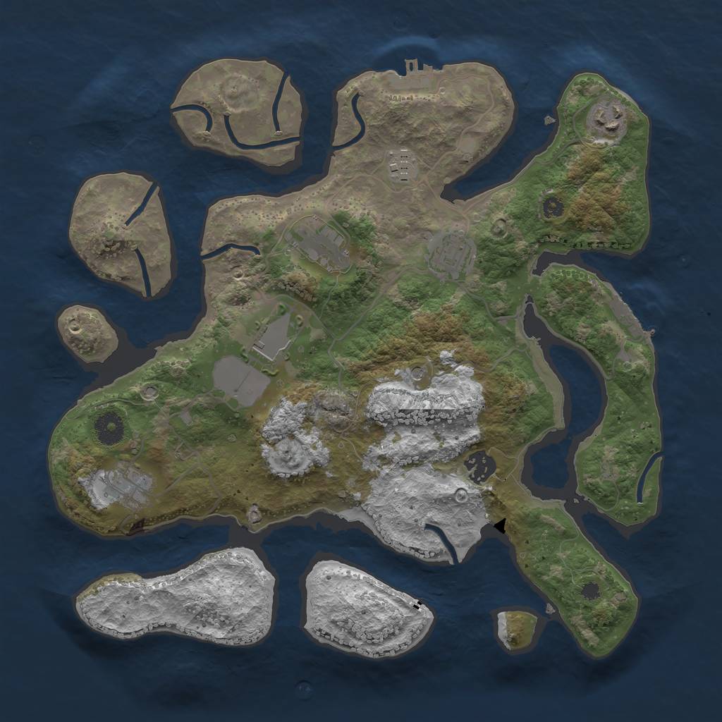 Rust Map: Procedural Map, Size: 3500, Seed: 97249, 12 Monuments