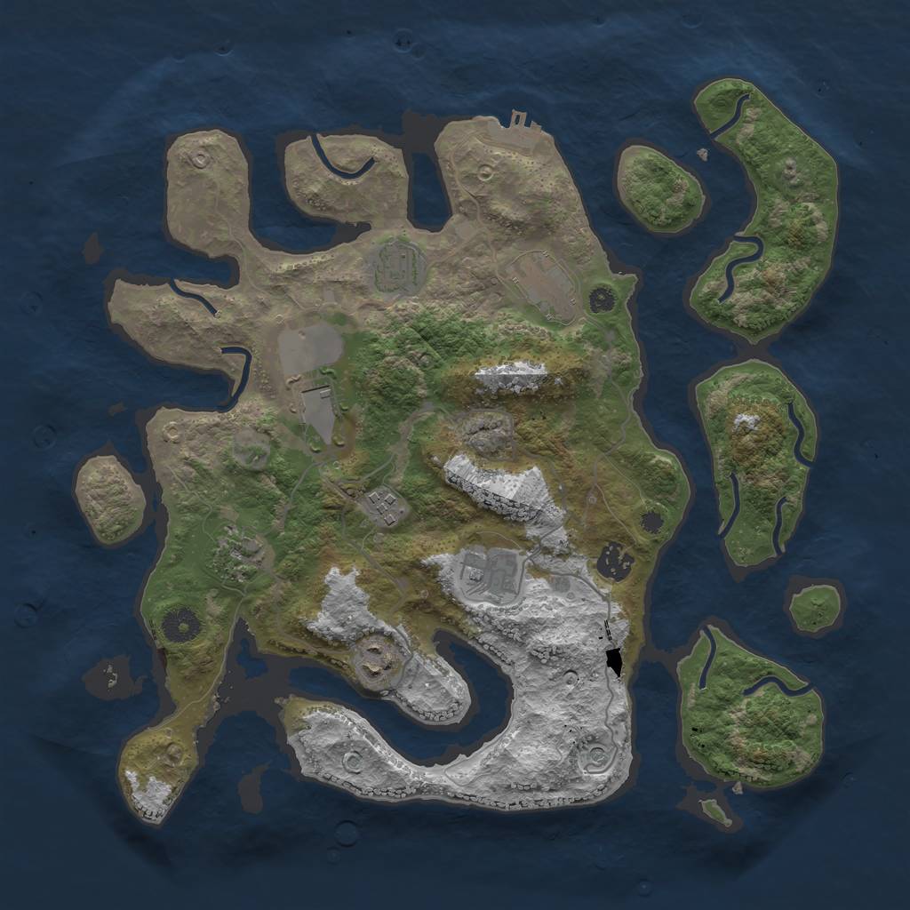 Rust Map: Procedural Map, Size: 3750, Seed: 527194735, 12 Monuments