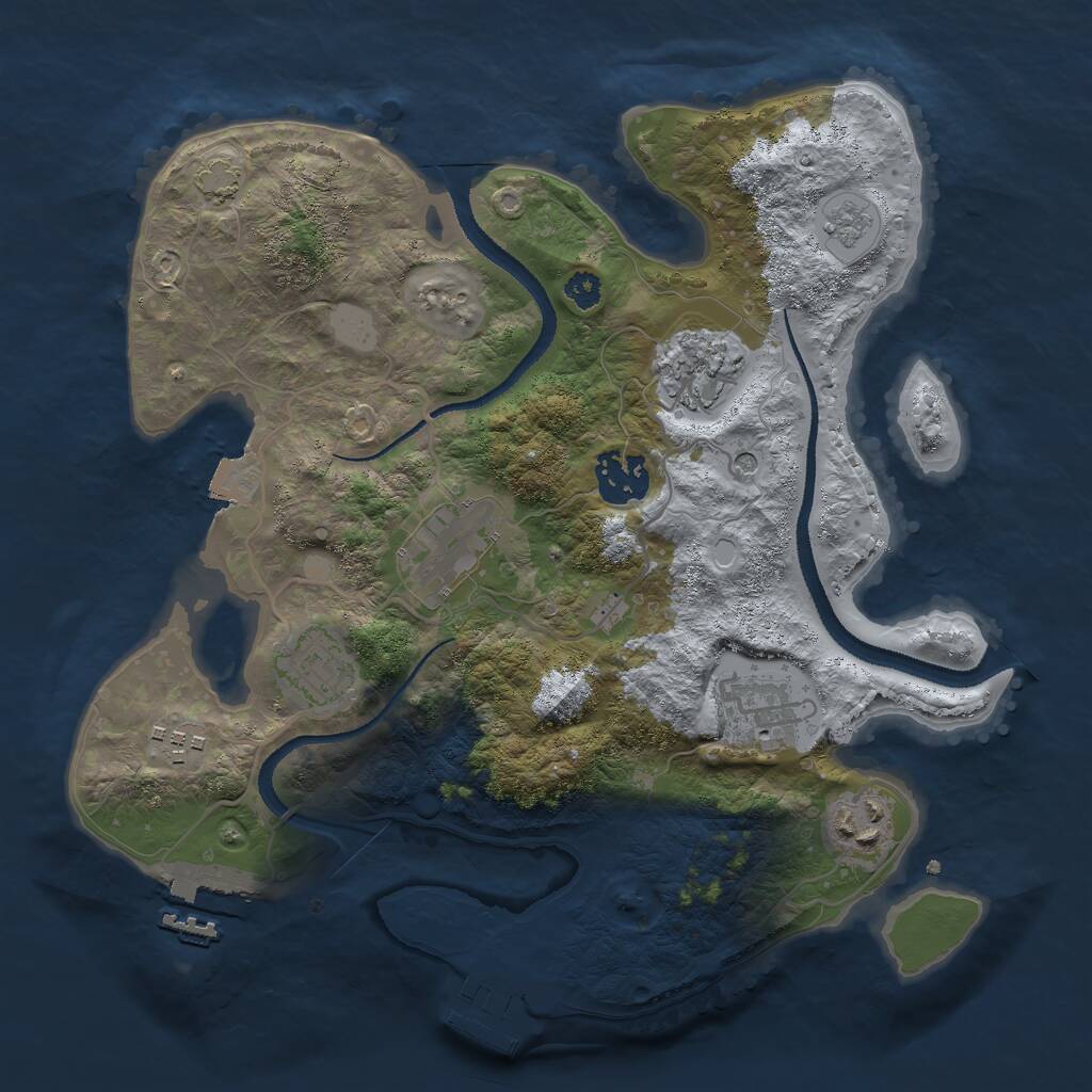 Rust Map: Procedural Map, Size: 3000, Seed: 987456344, 13 Monuments
