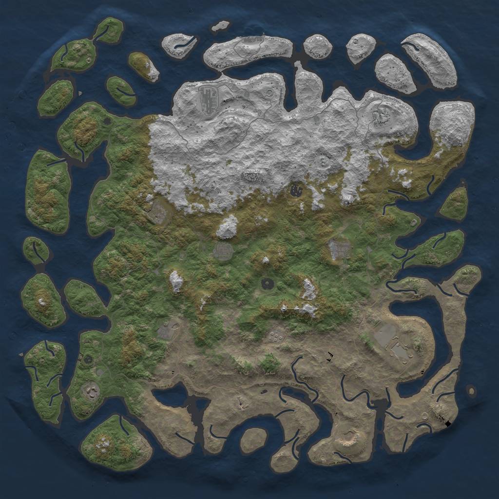 Rust Map: Procedural Map, Size: 6000, Seed: 1488, 15 Monuments