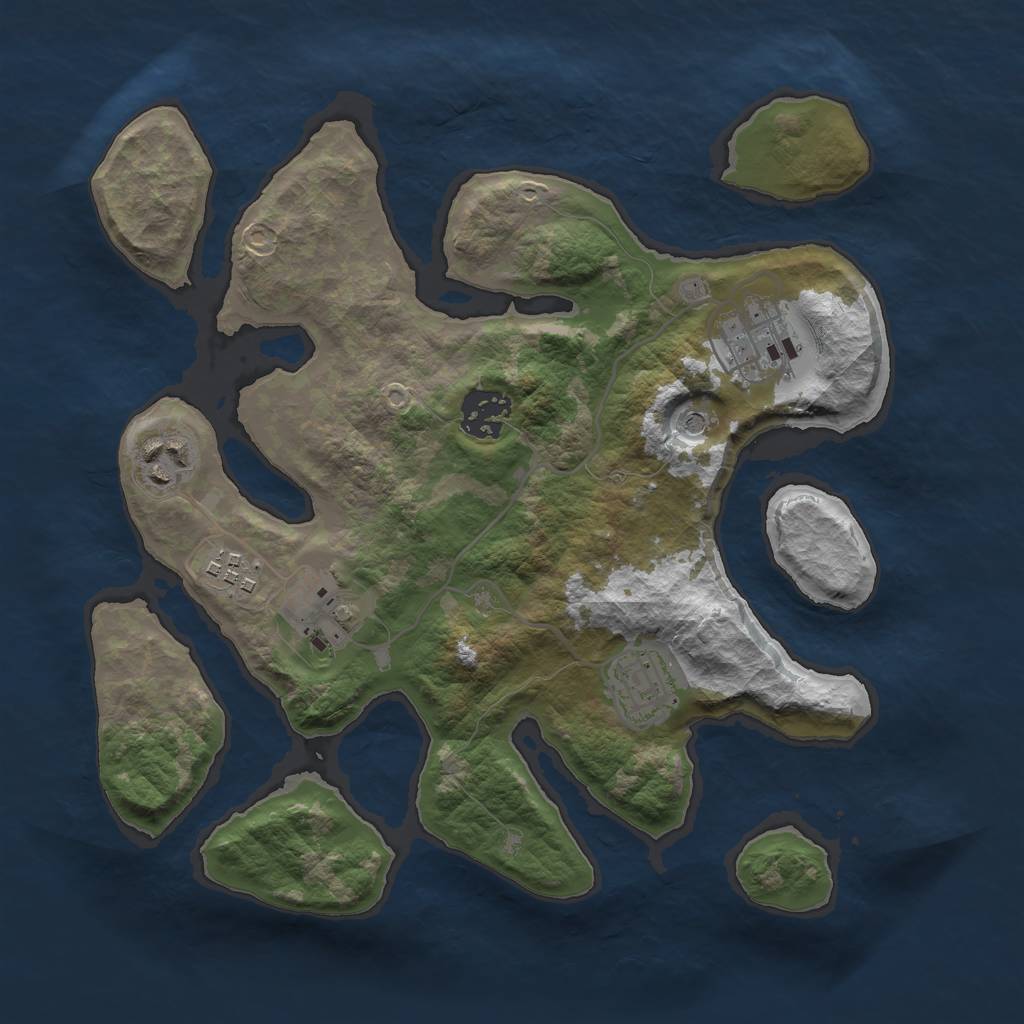 Rust Map: Barren, Size: 3000, Seed: 98, 9 Monuments