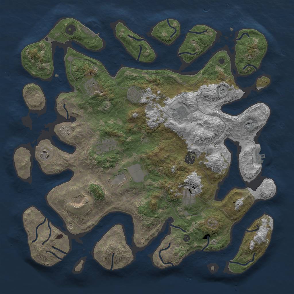 Rust Map: Procedural Map, Size: 4250, Seed: 833489, 15 Monuments