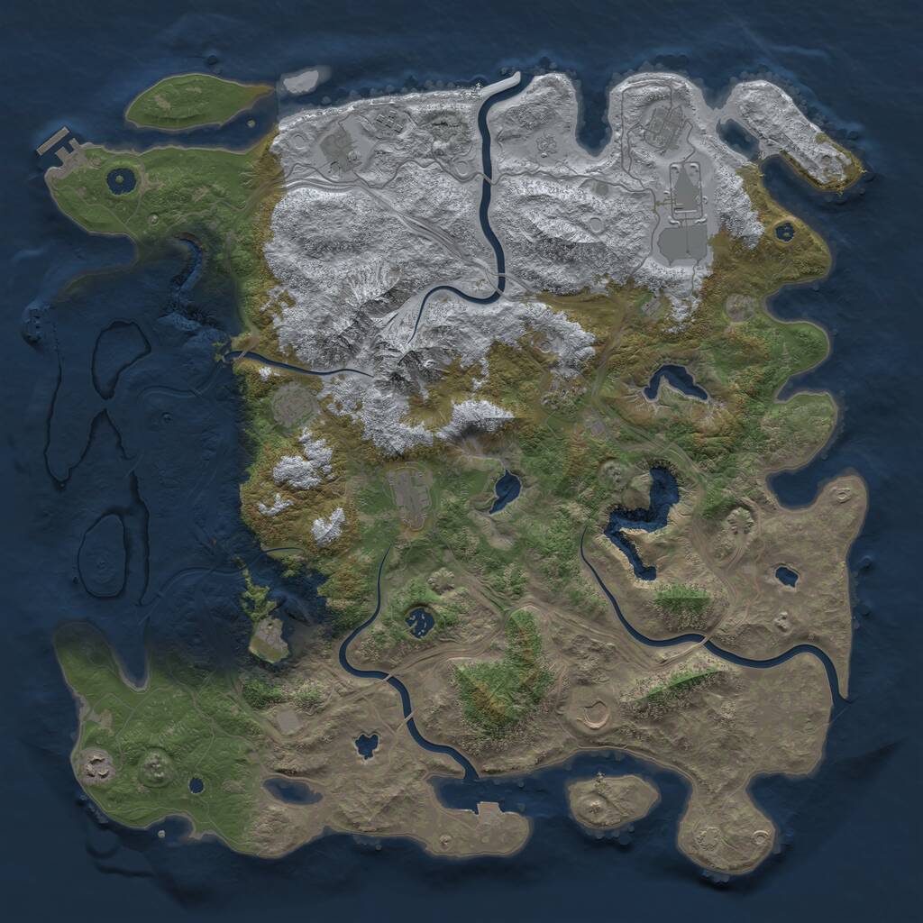 Rust Map: Procedural Map, Size: 5000, Seed: 751735, 17 Monuments