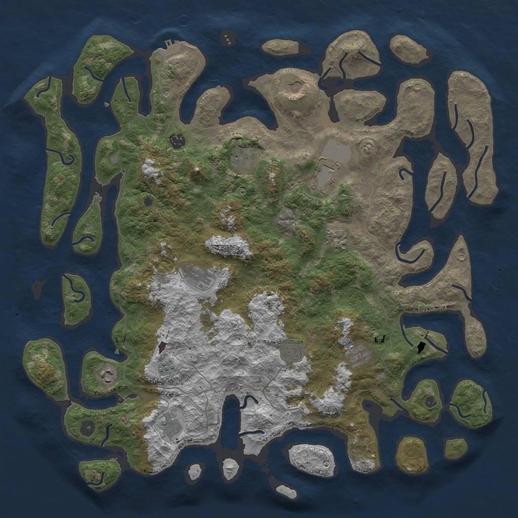 Rust Map: Procedural Map, Size: 5000, Seed: 1535739371, 15 Monuments