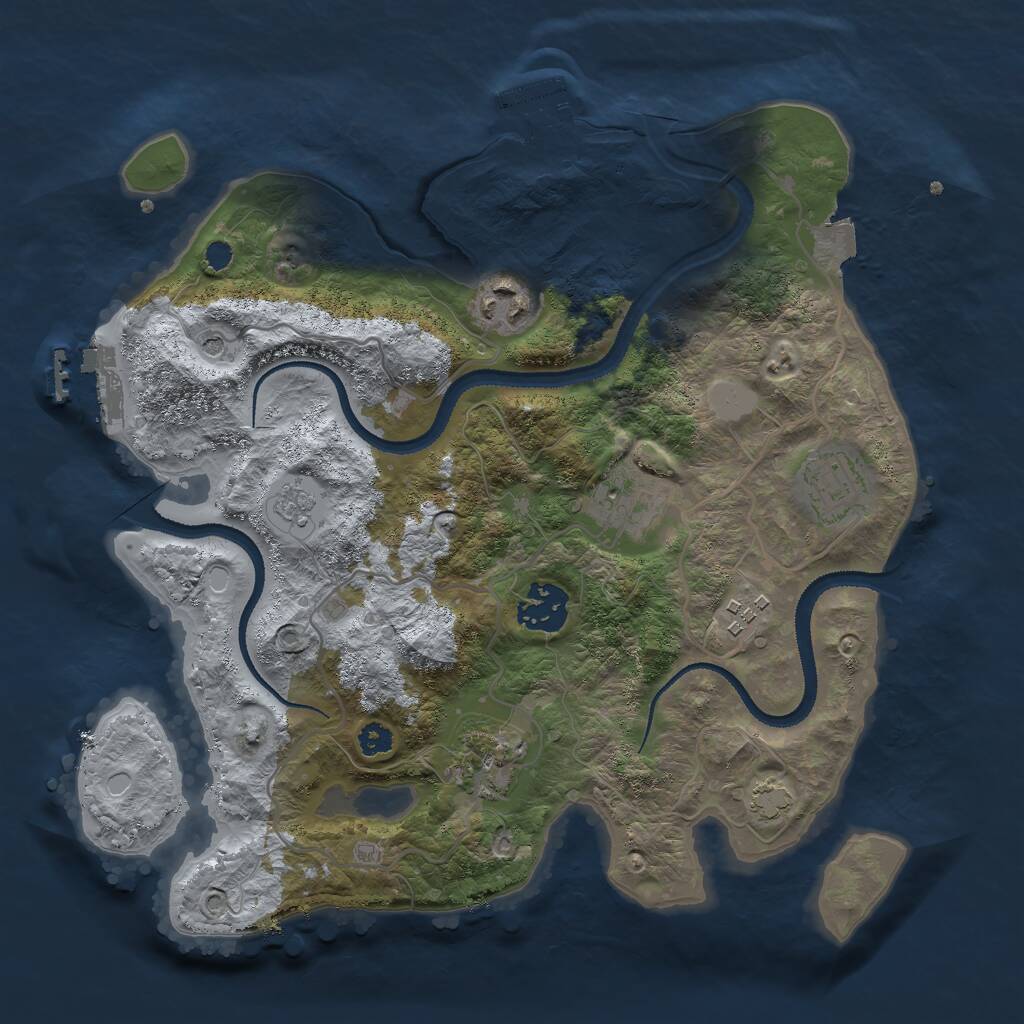 Rust Map: Procedural Map, Size: 3050, Seed: 300, 12 Monuments