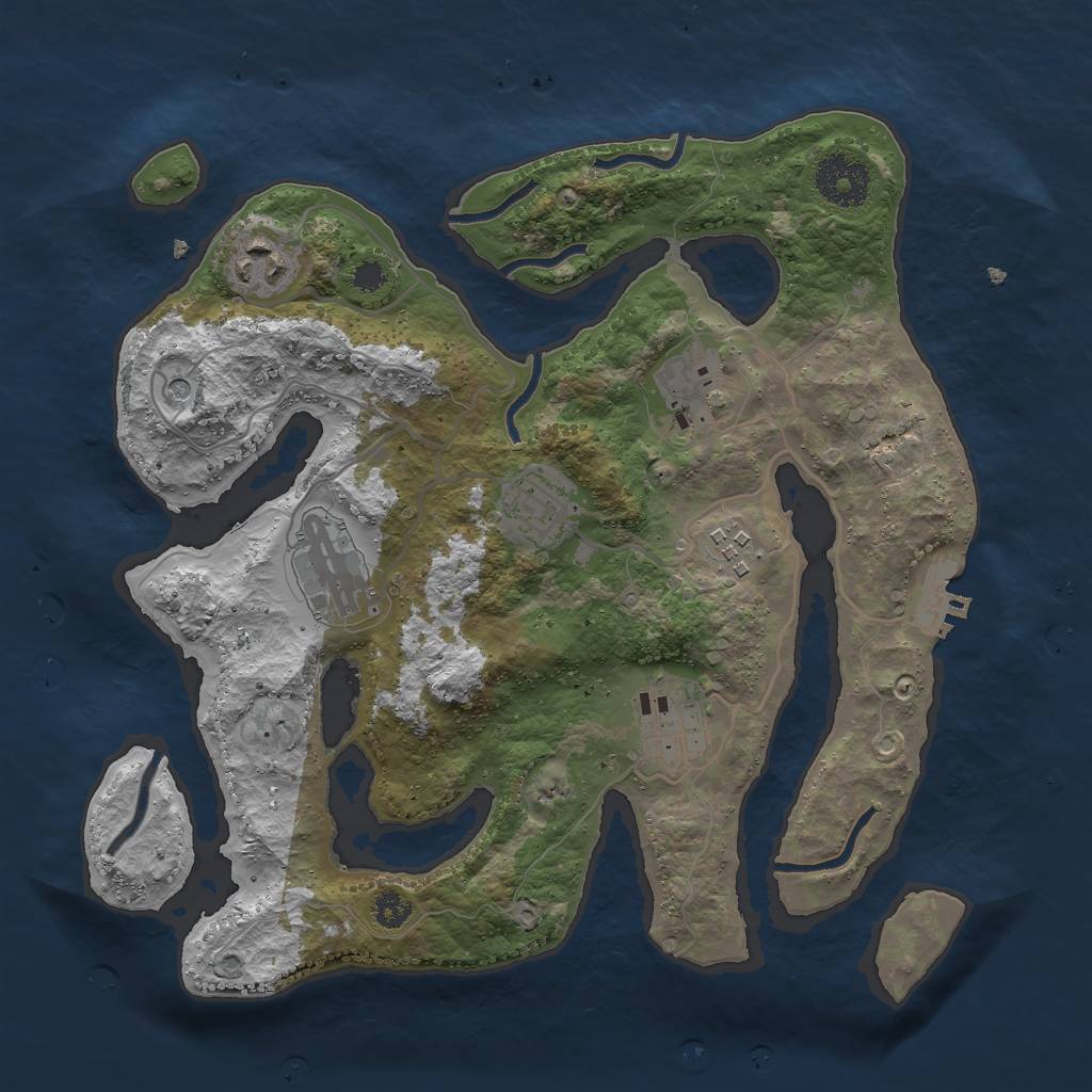 Rust Map: Procedural Map, Size: 3050, Seed: 300, 10 Monuments