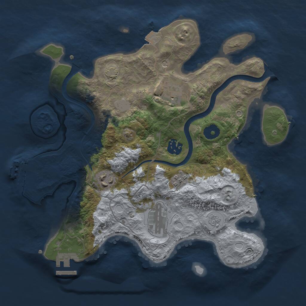 Rust Map: Procedural Map, Size: 3000, Seed: 1229010332, 11 Monuments