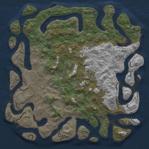 Thumbnail Rust Map: Procedural Map, Size: 6000, Seed: 1111111111, 16 Monuments