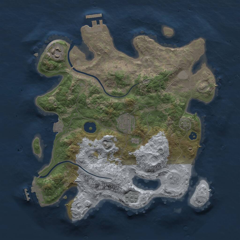 Rust Map: Procedural Map, Size: 3000, Seed: 940901040, 9 Monuments