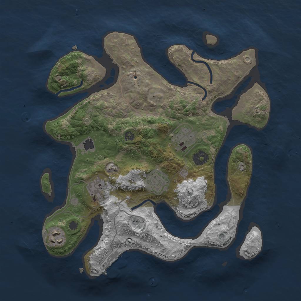 Rust Map: Procedural Map, Size: 3000, Seed: 940901040, 8 Monuments