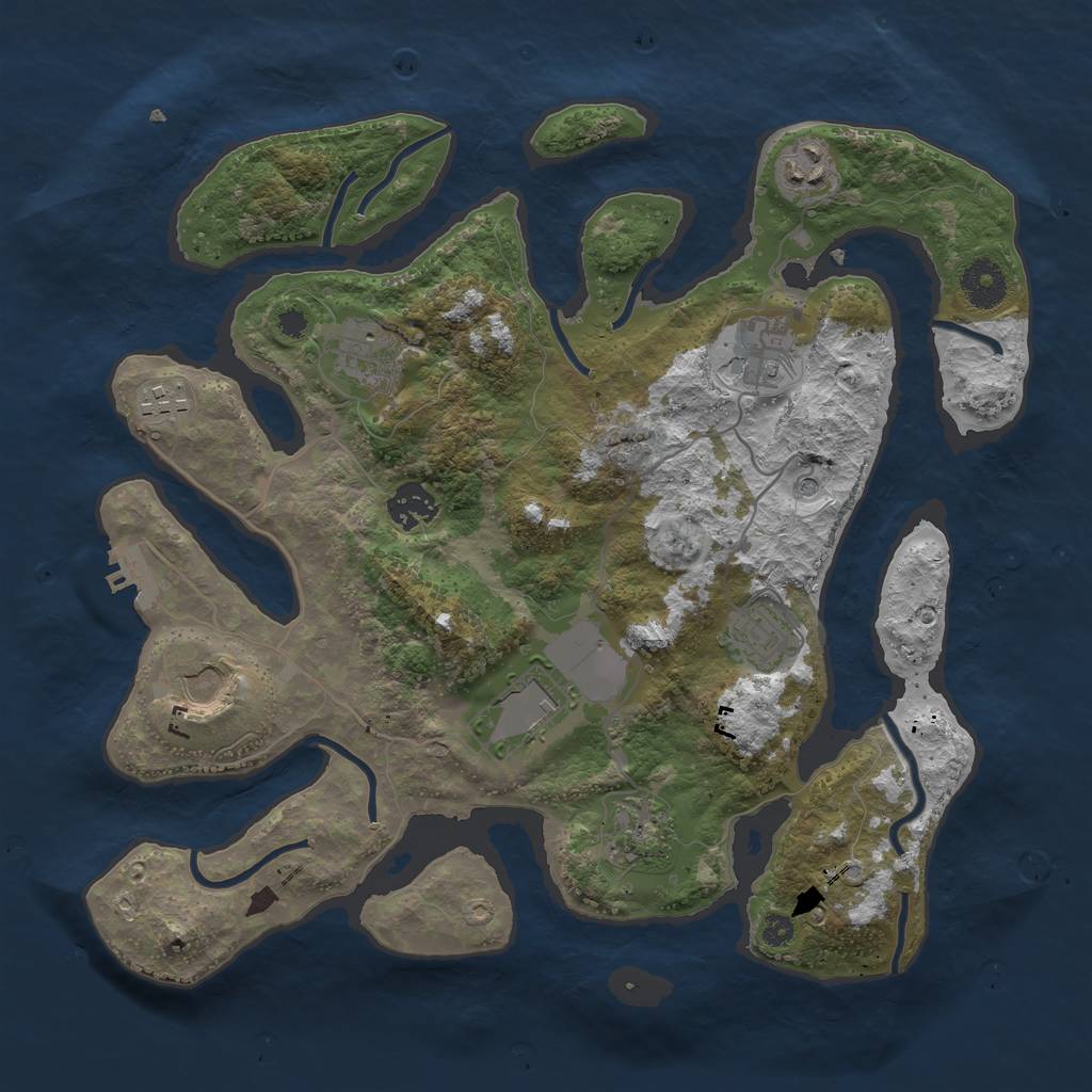 Rust Map: Procedural Map, Size: 3500, Seed: 50479676, 13 Monuments