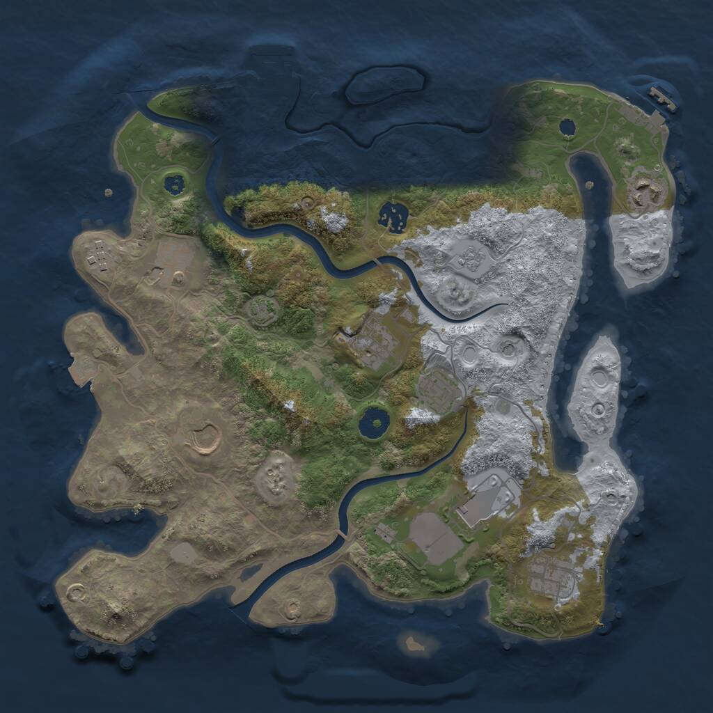Rust Map: Procedural Map, Size: 3500, Seed: 50479676, 15 Monuments