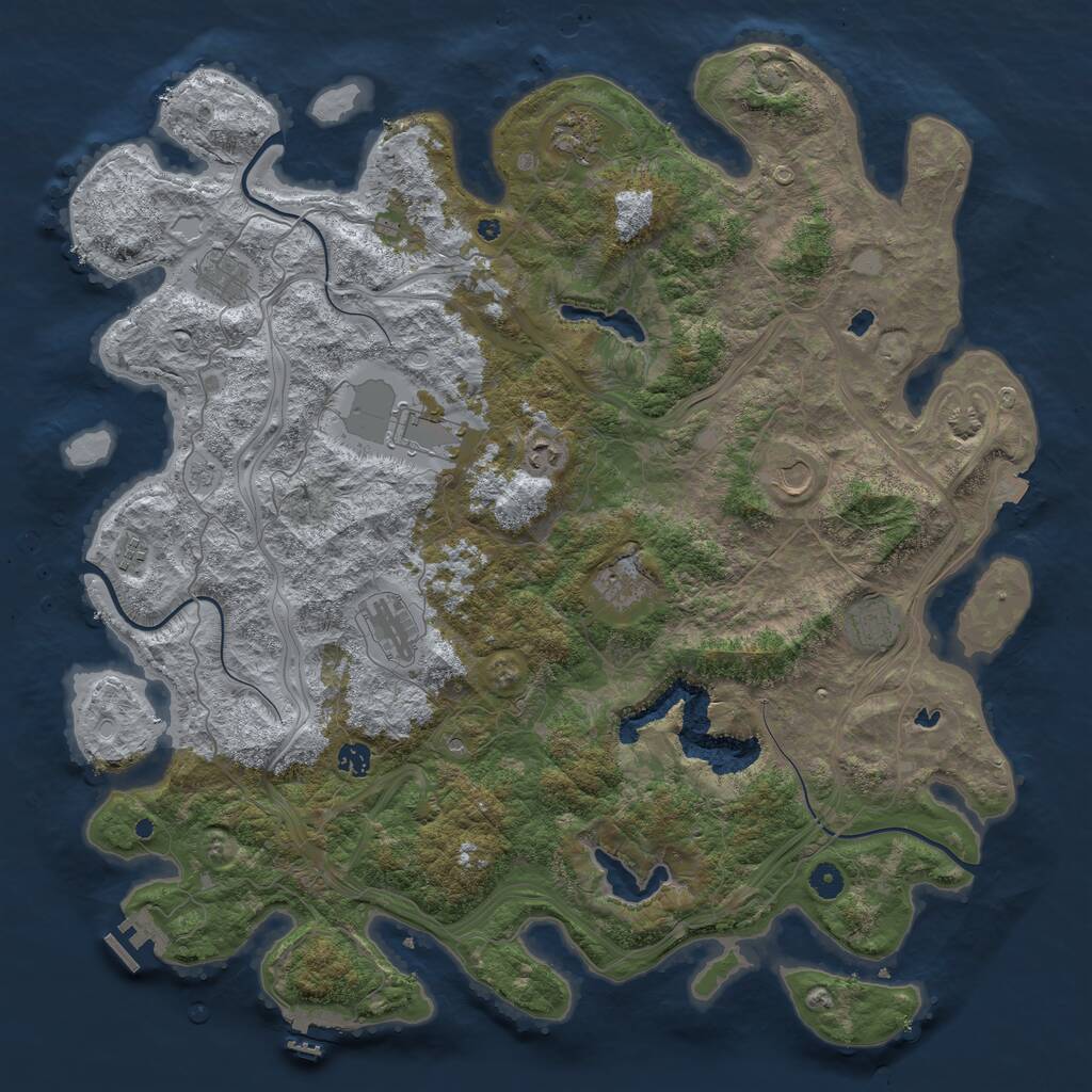 Rust Map: Procedural Map, Size: 4800, Seed: 264159107, 16 Monuments