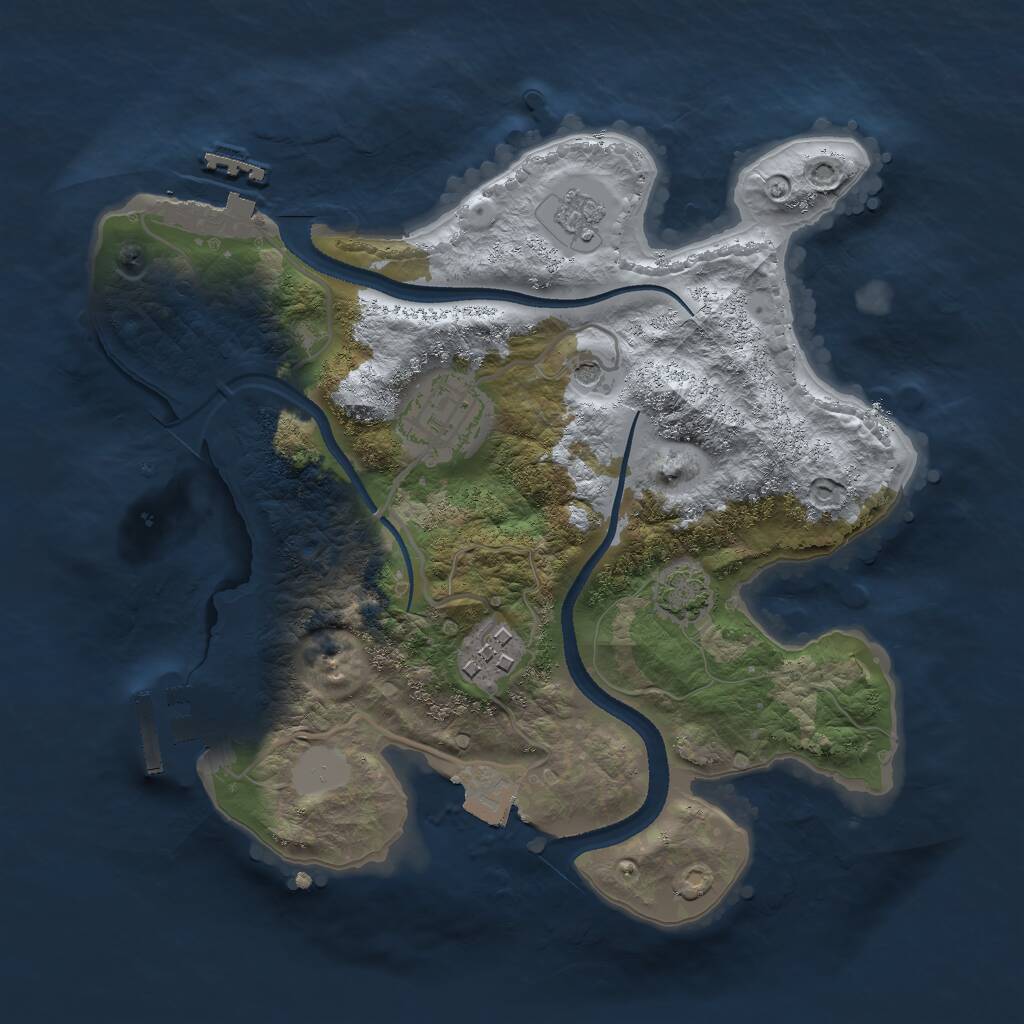 Rust Map: Procedural Map, Size: 2540, Seed: 836429158, 8 Monuments