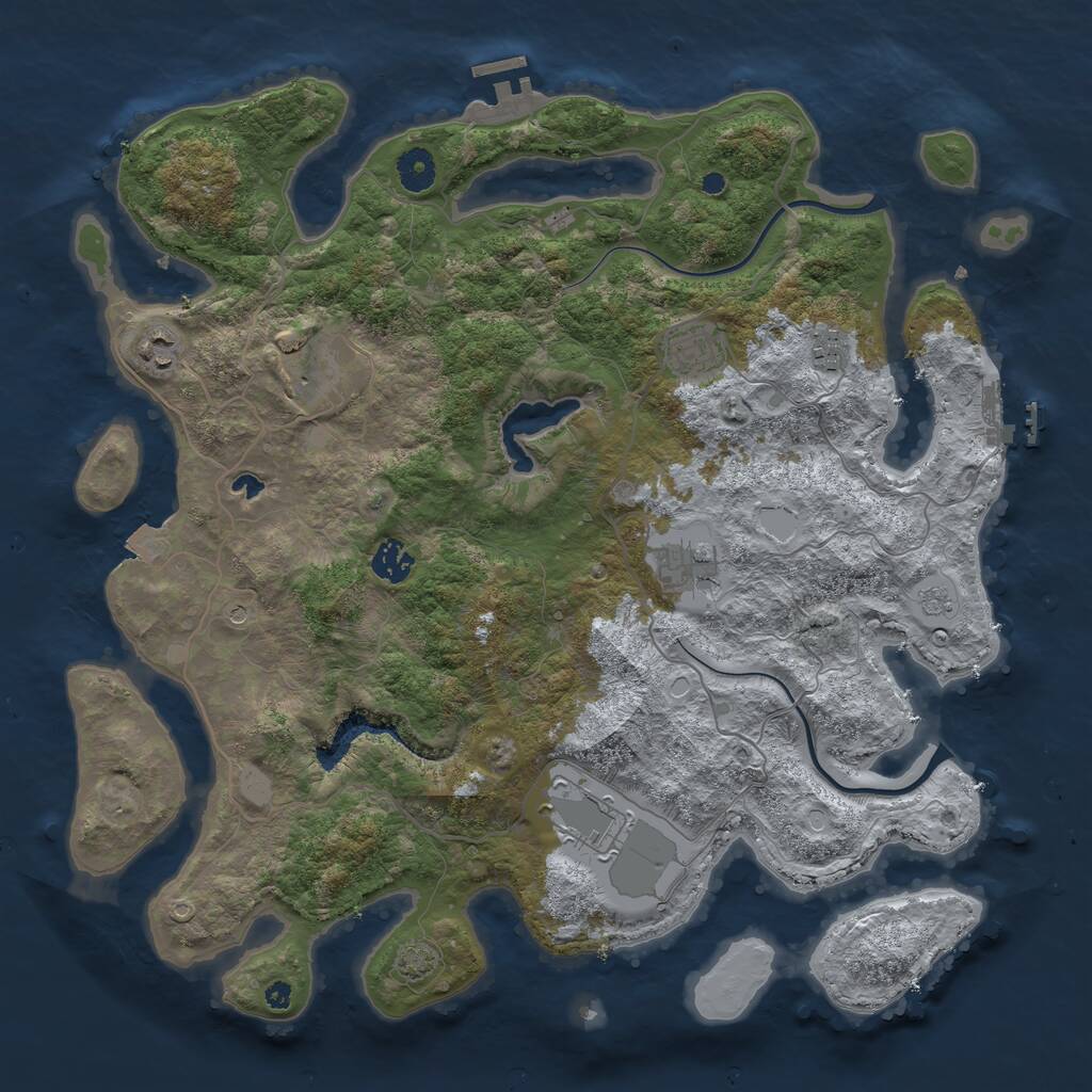 Rust Map: Procedural Map, Size: 4000, Seed: 2506, 13 Monuments