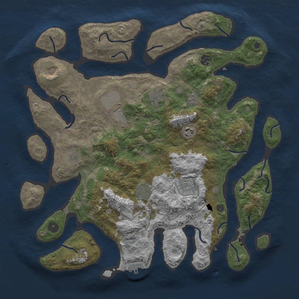 Rust Map: Procedural Map, Size: 4200, Seed: 5486201, 13 Monuments