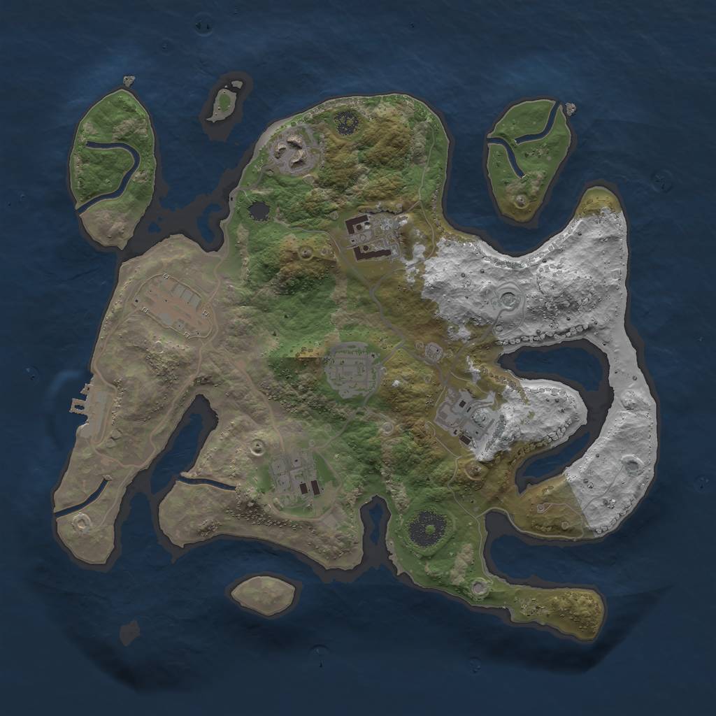 Rust Map: Procedural Map, Size: 3000, Seed: 1612195863, 10 Monuments