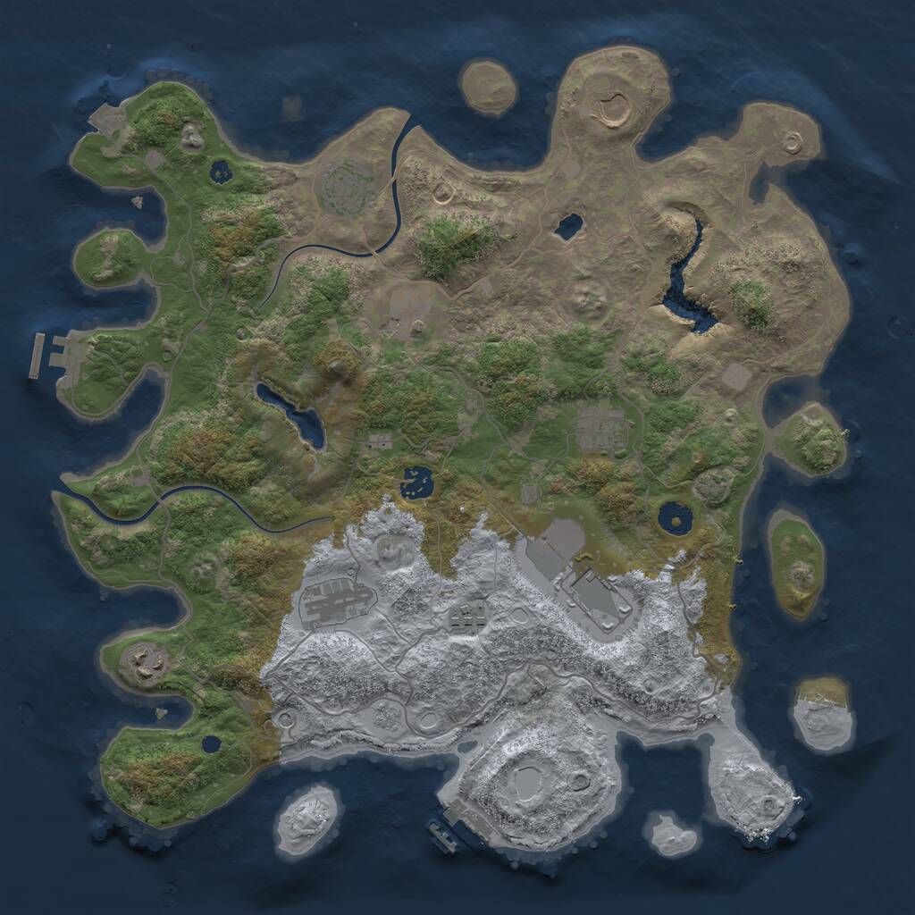 Rust Map: Procedural Map, Size: 4000, Seed: 2122592146, 15 Monuments