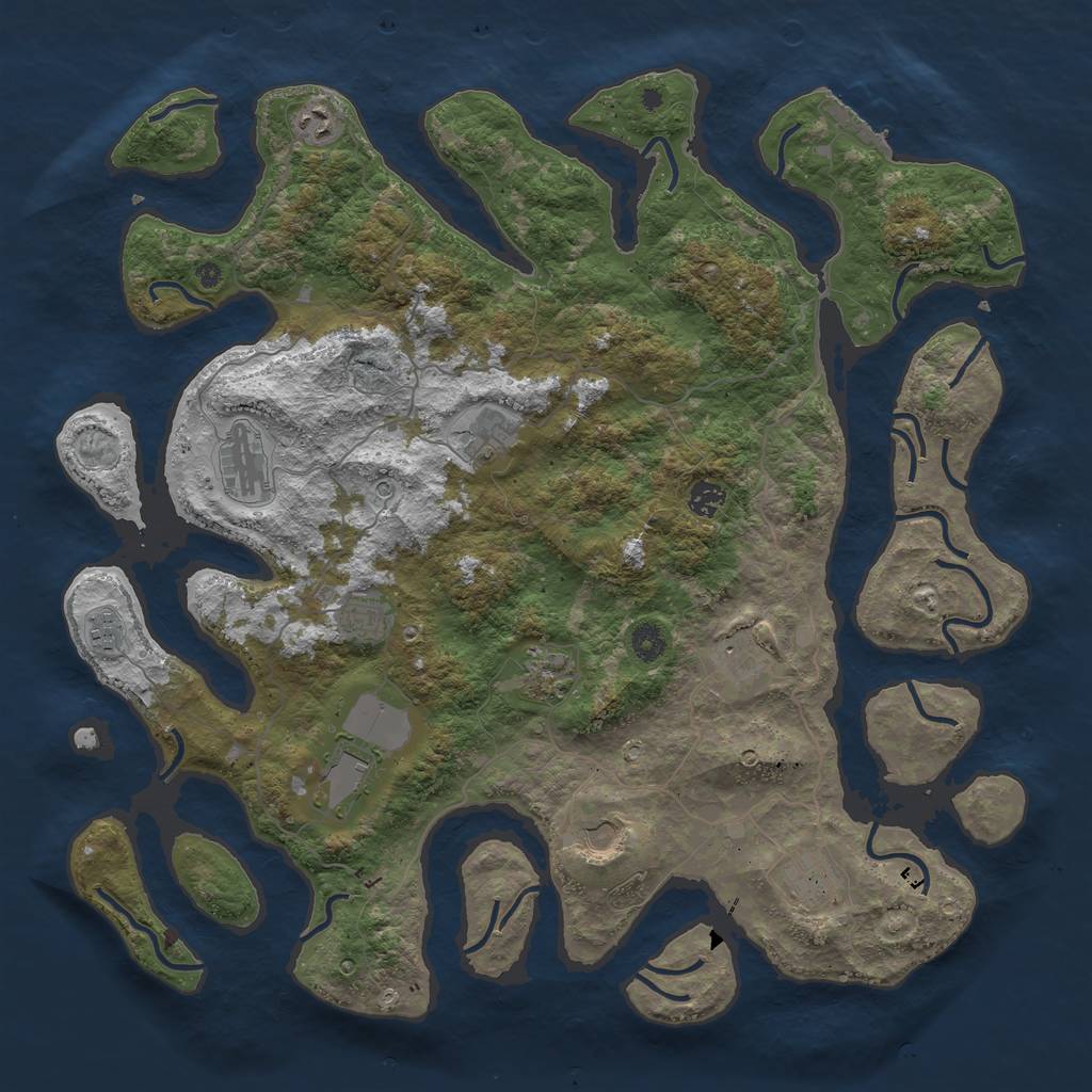 Rust Map: Procedural Map, Size: 4500, Seed: 1181517896, 15 Monuments