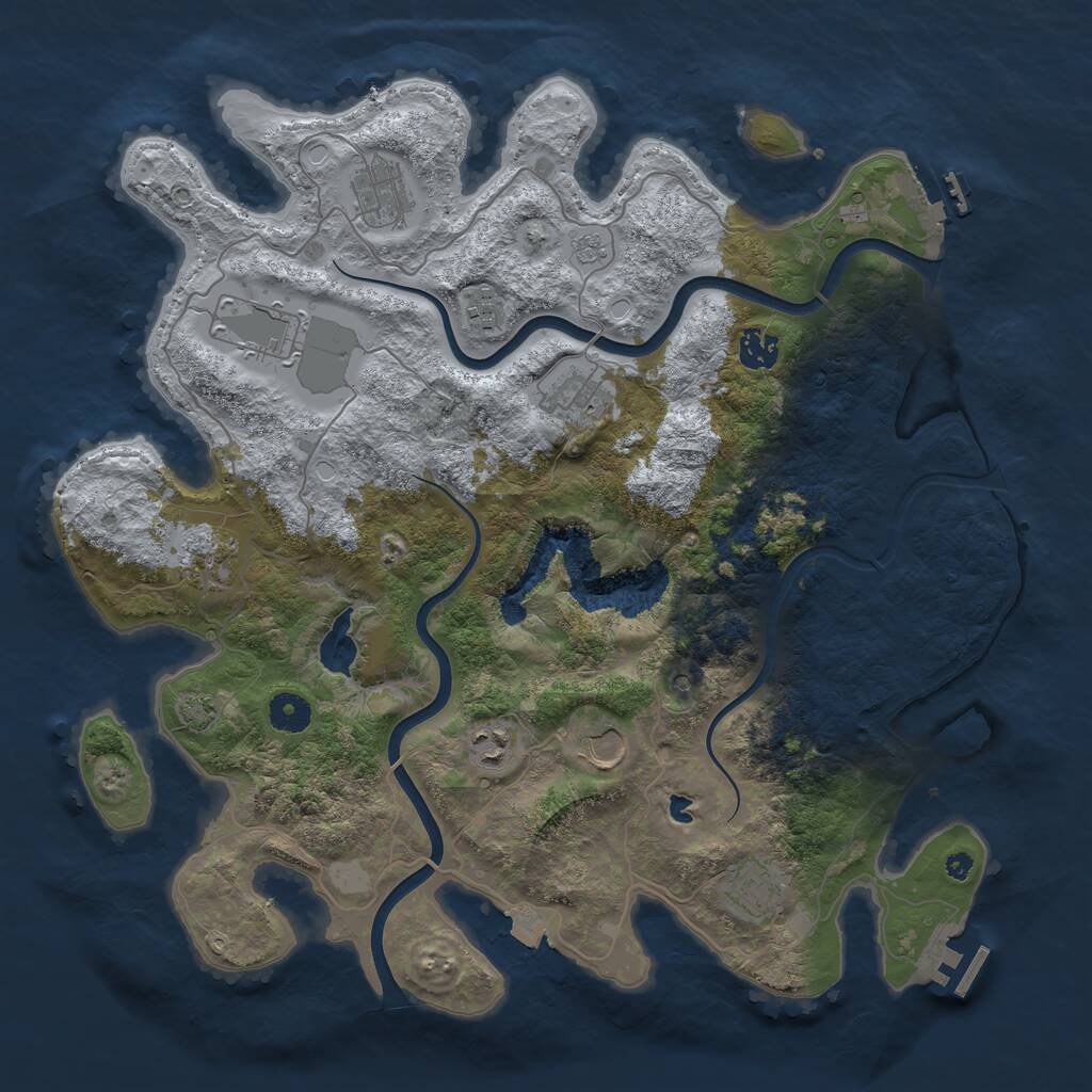 Rust Map: Procedural Map, Size: 4000, Seed: 73263271, 15 Monuments