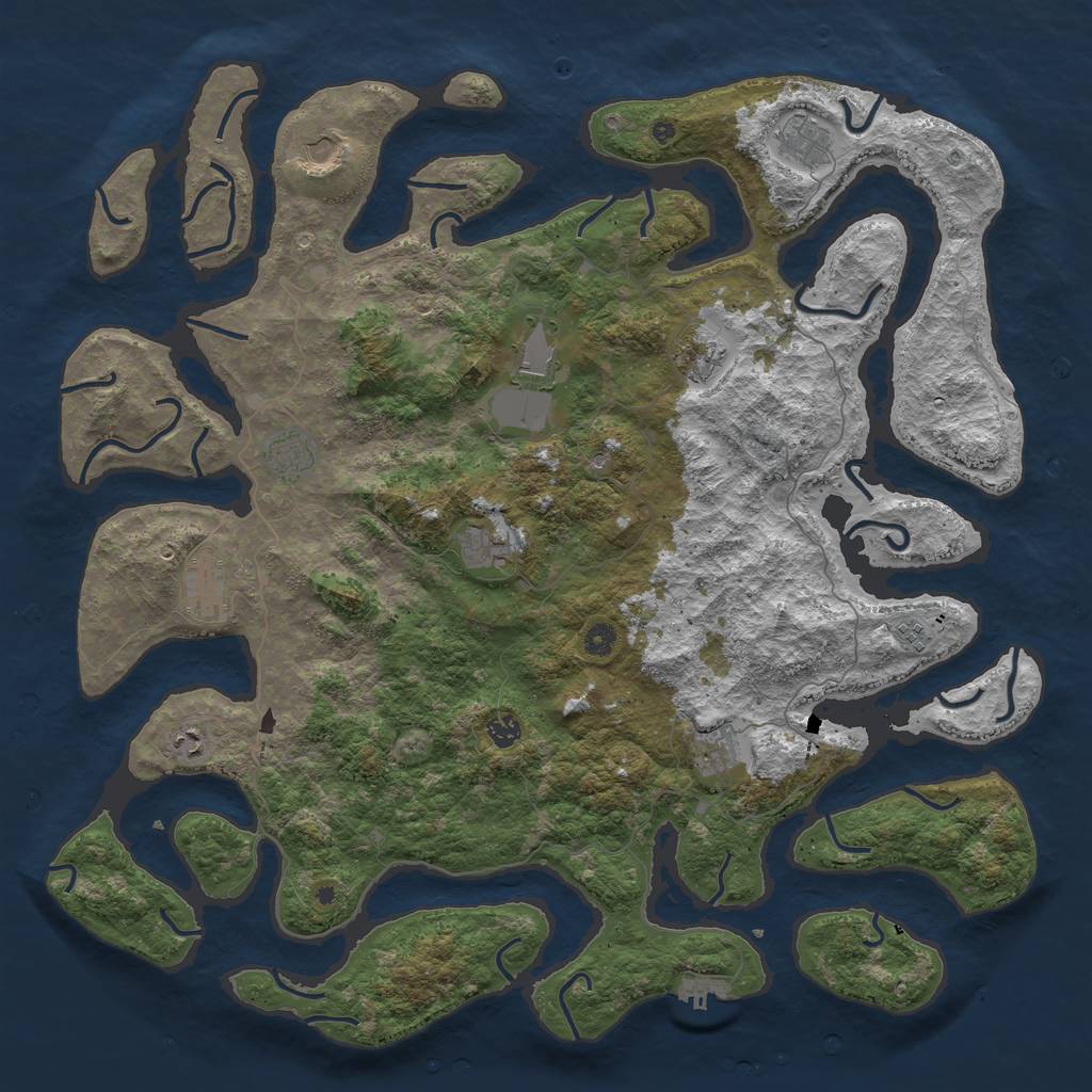 Rust Map: Procedural Map, Size: 5000, Seed: 987456344, 15 Monuments