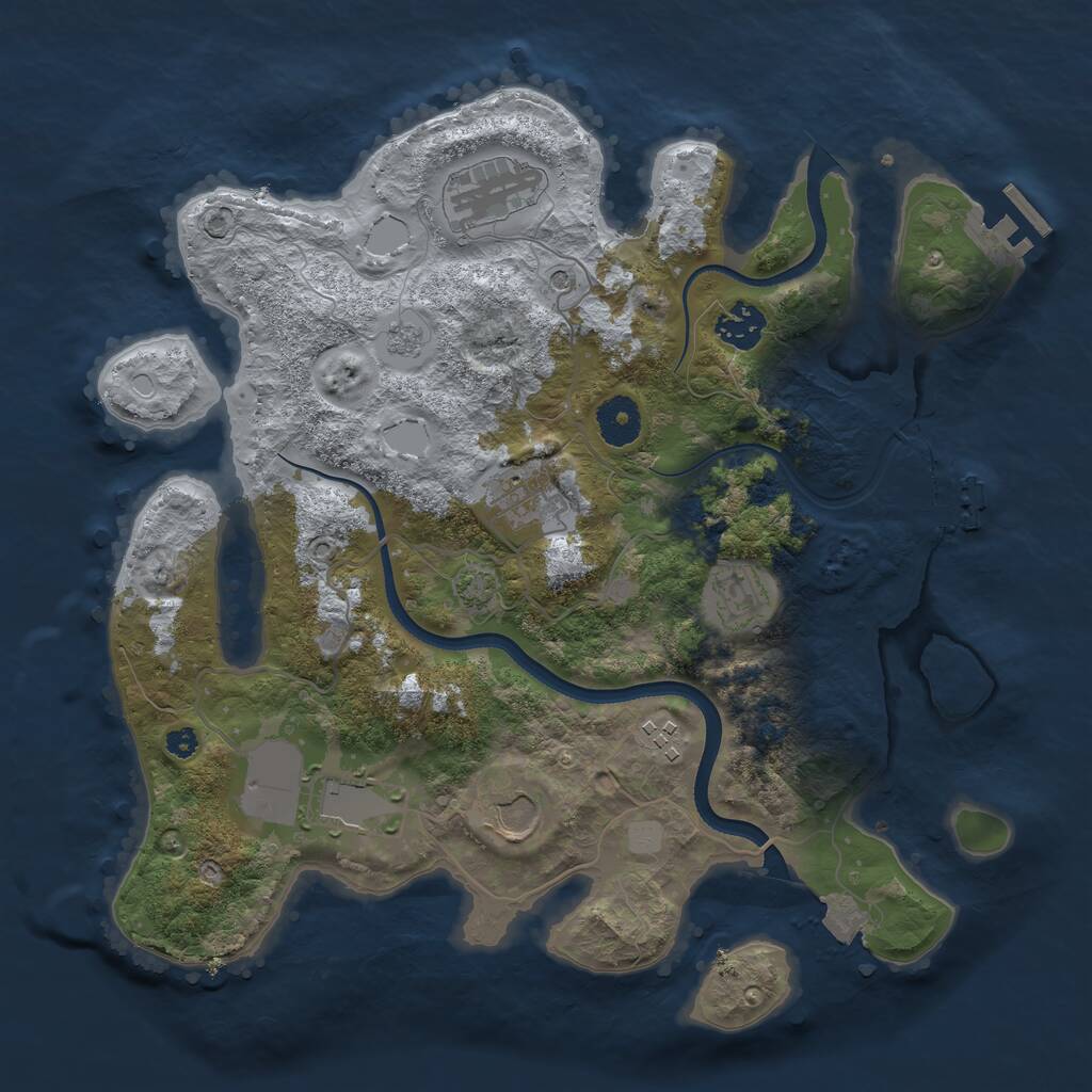 Rust Map: Procedural Map, Size: 3500, Seed: 1400708056, 13 Monuments