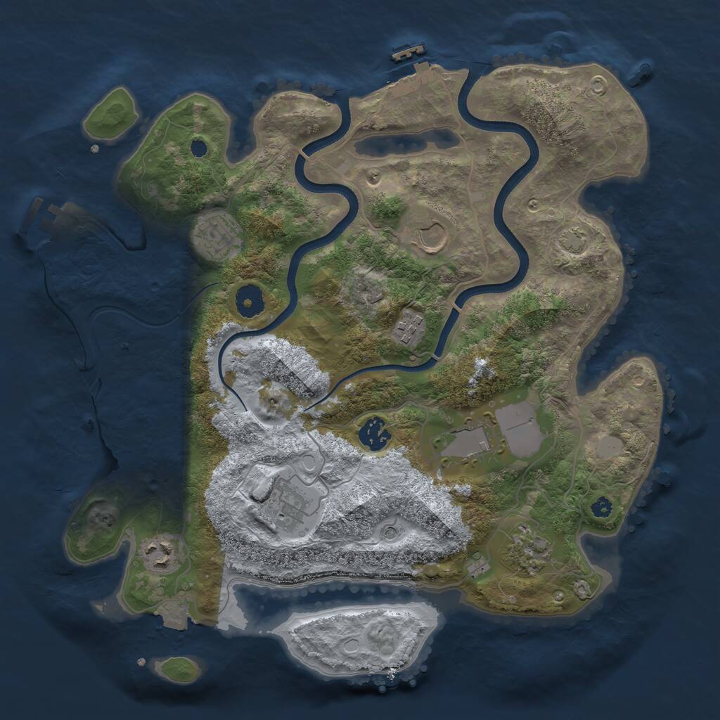 Rust Map: Procedural Map, Size: 3500, Seed: 274996, 13 Monuments