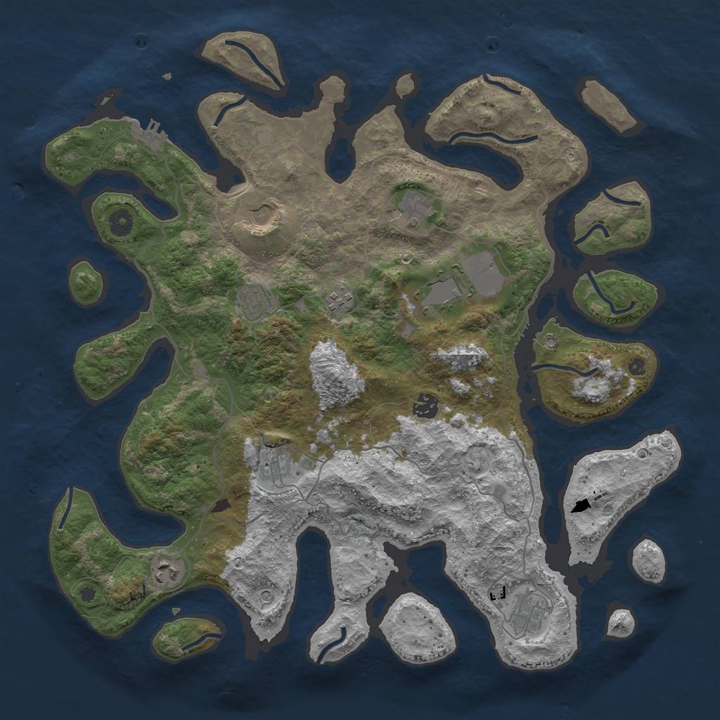 Rust Map: Procedural Map, Size: 4200, Seed: 1502124, 13 Monuments