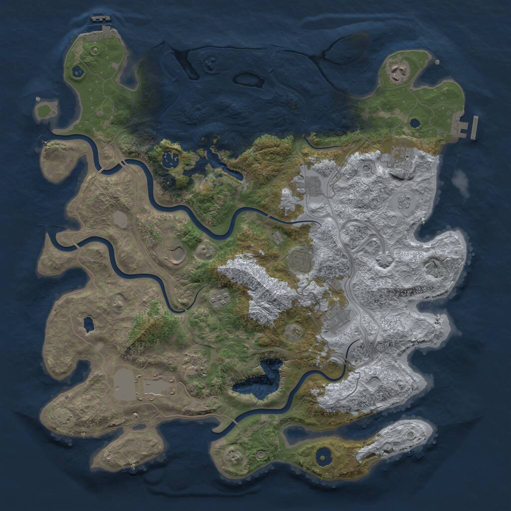 Rust Map: Procedural Map, Size: 4300, Seed: 797359832, 16 Monuments
