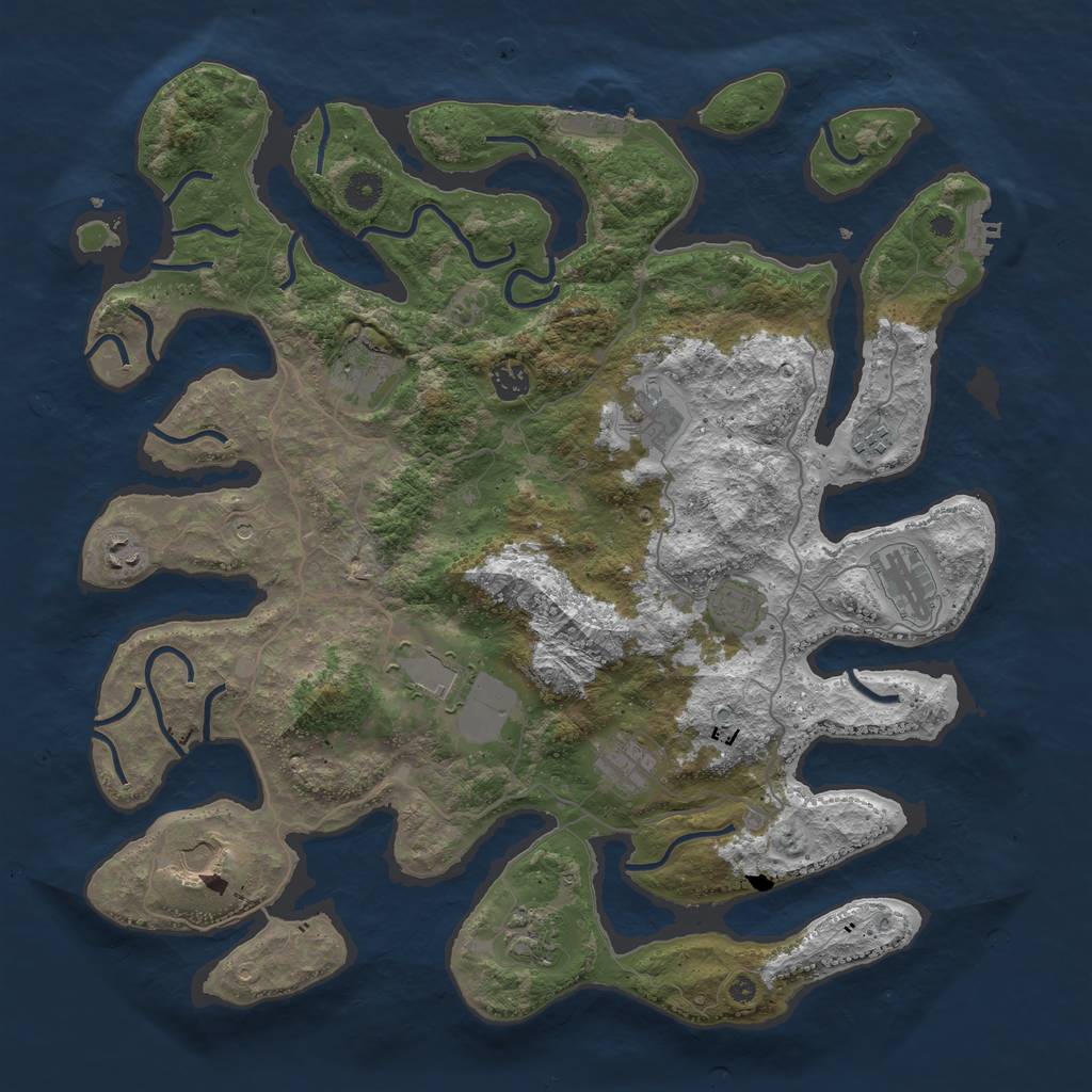 Rust Map: Procedural Map, Size: 4300, Seed: 797359832, 16 Monuments