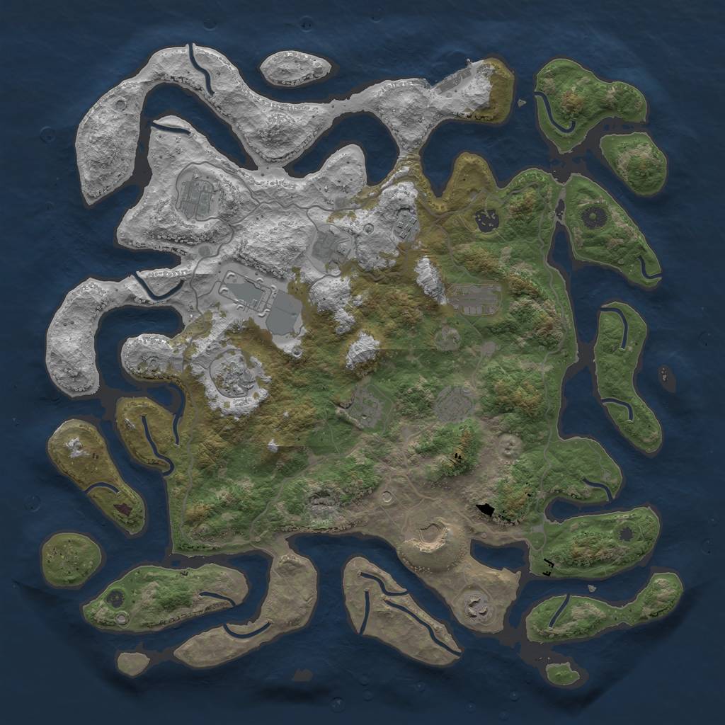 Rust Map: Procedural Map, Size: 4550, Seed: 860962661, 15 Monuments