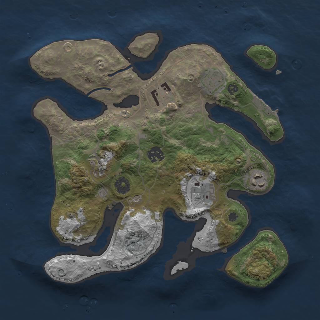 Rust Map: Procedural Map, Size: 3000, Seed: 4864684, 10 Monuments