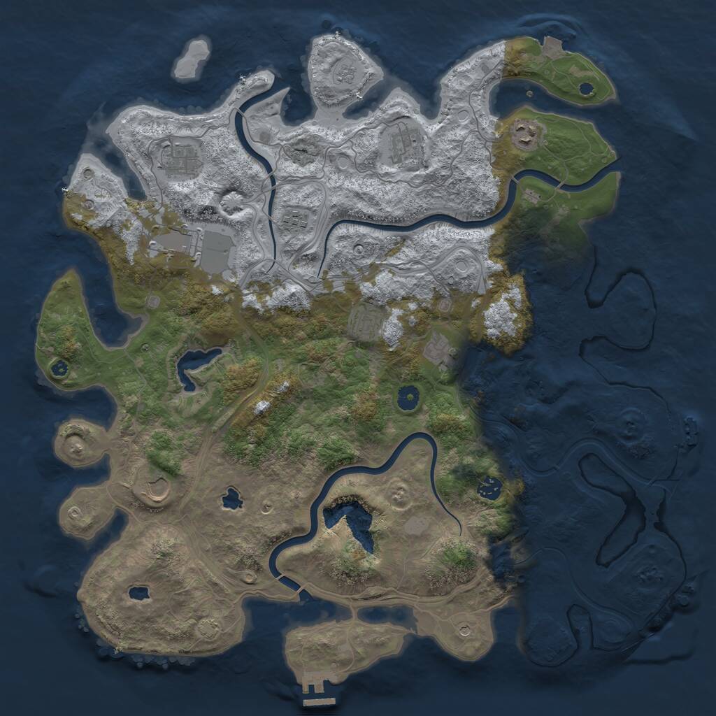 Rust Map: Procedural Map, Size: 4500, Seed: 2006904716, 15 Monuments