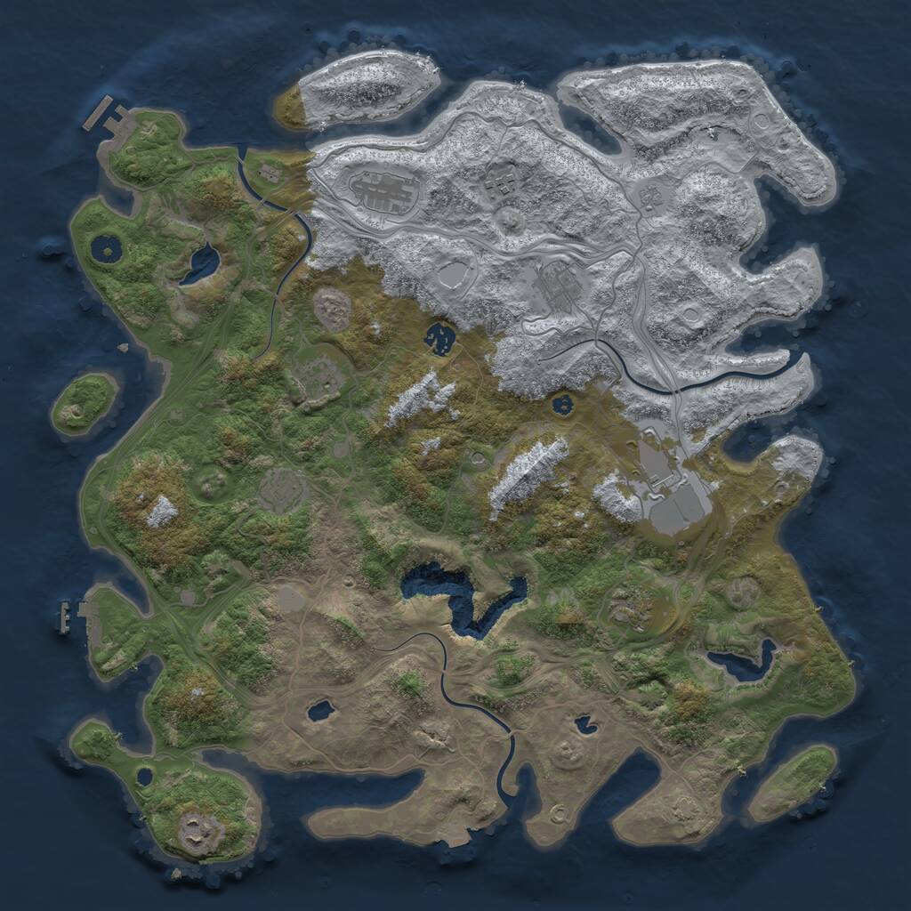 Rust Map: Procedural Map, Size: 4500, Seed: 978290557, 15 Monuments