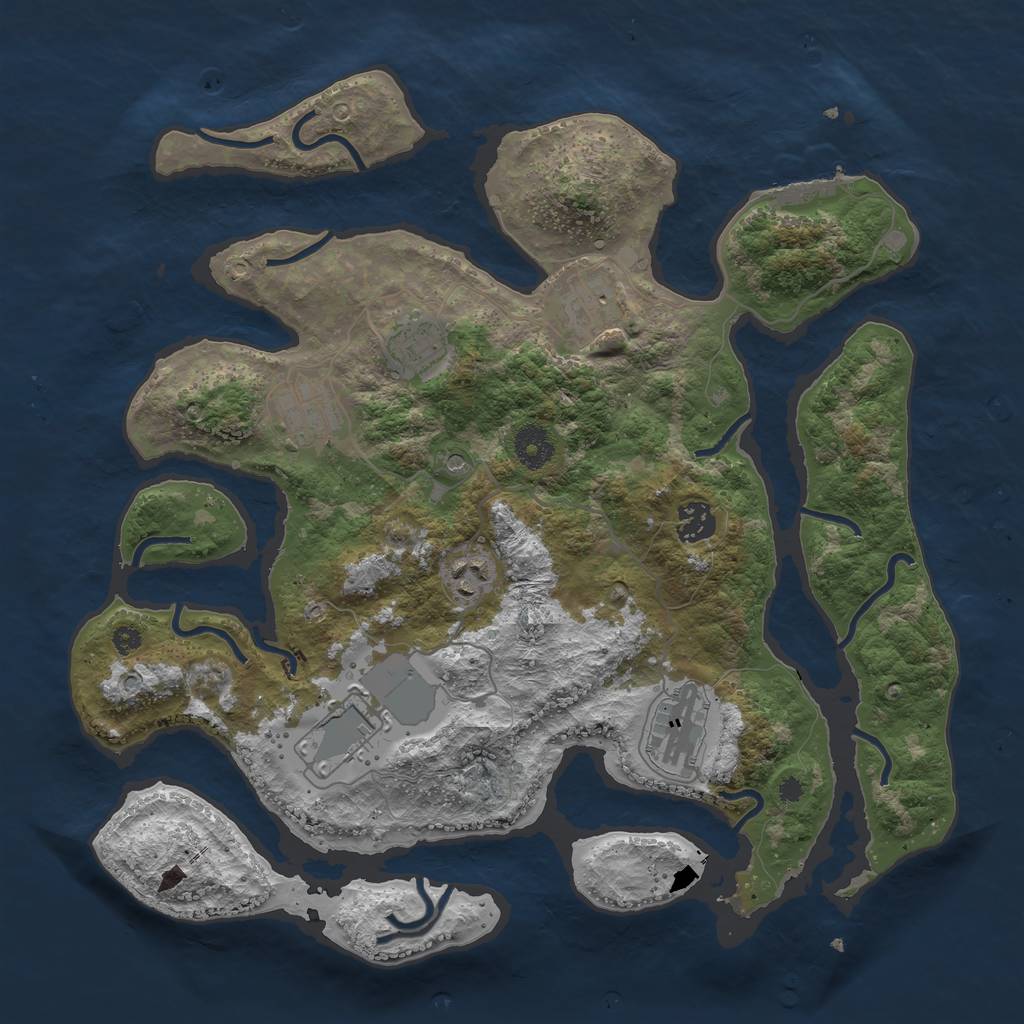 Rust Map: Procedural Map, Size: 3700, Seed: 1148, 11 Monuments