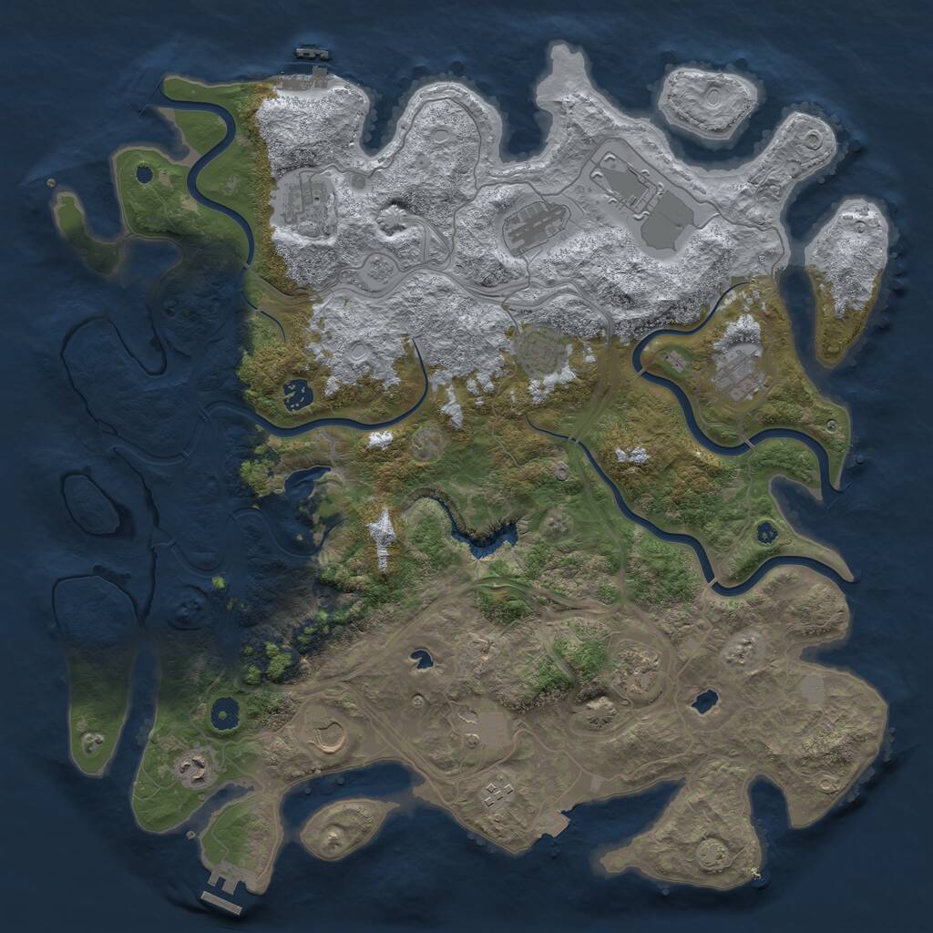 Rust Map: Procedural Map, Size: 4500, Seed: 942897868, 17 Monuments