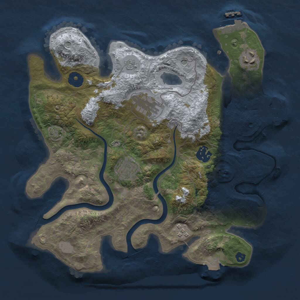 Rust Map: Procedural Map, Size: 3000, Seed: 1885252241, 11 Monuments