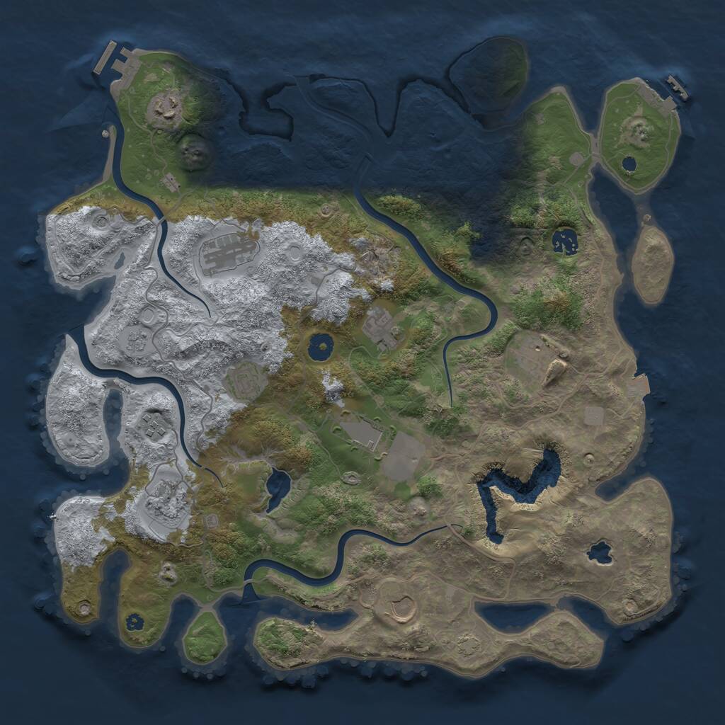 Rust Map: Procedural Map, Size: 4050, Seed: 213458660, 16 Monuments