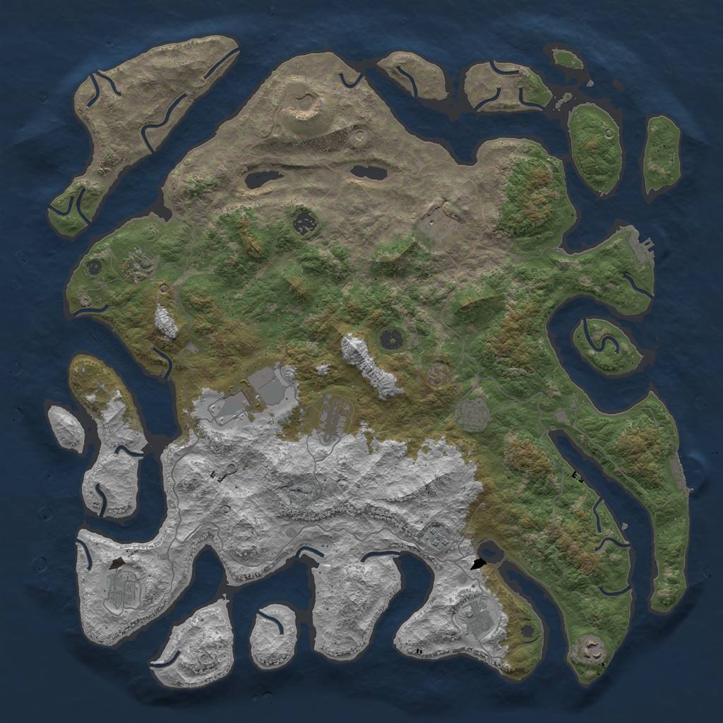 Rust Map: Procedural Map, Size: 5000, Seed: 64734, 16 Monuments