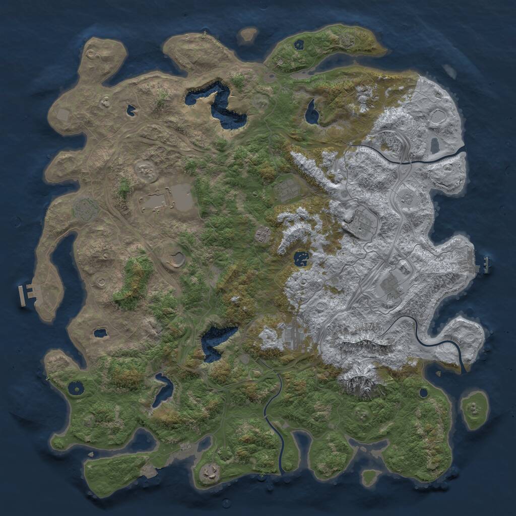 Rust Map: Procedural Map, Size: 5030, Seed: 1512859360, 17 Monuments