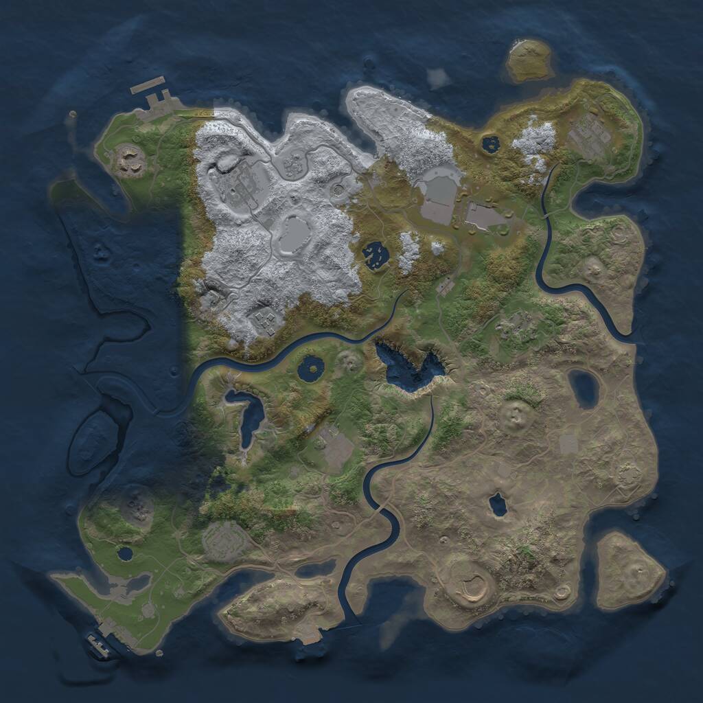 Rust Map: Procedural Map, Size: 4000, Seed: 900919880, 16 Monuments