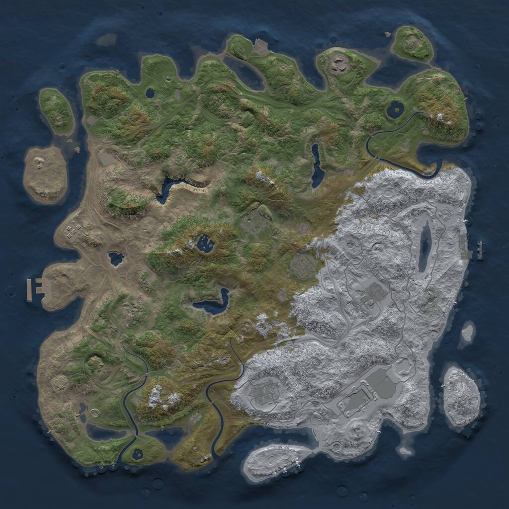 Rust Map: Procedural Map, Size: 4500, Seed: 322, 15 Monuments